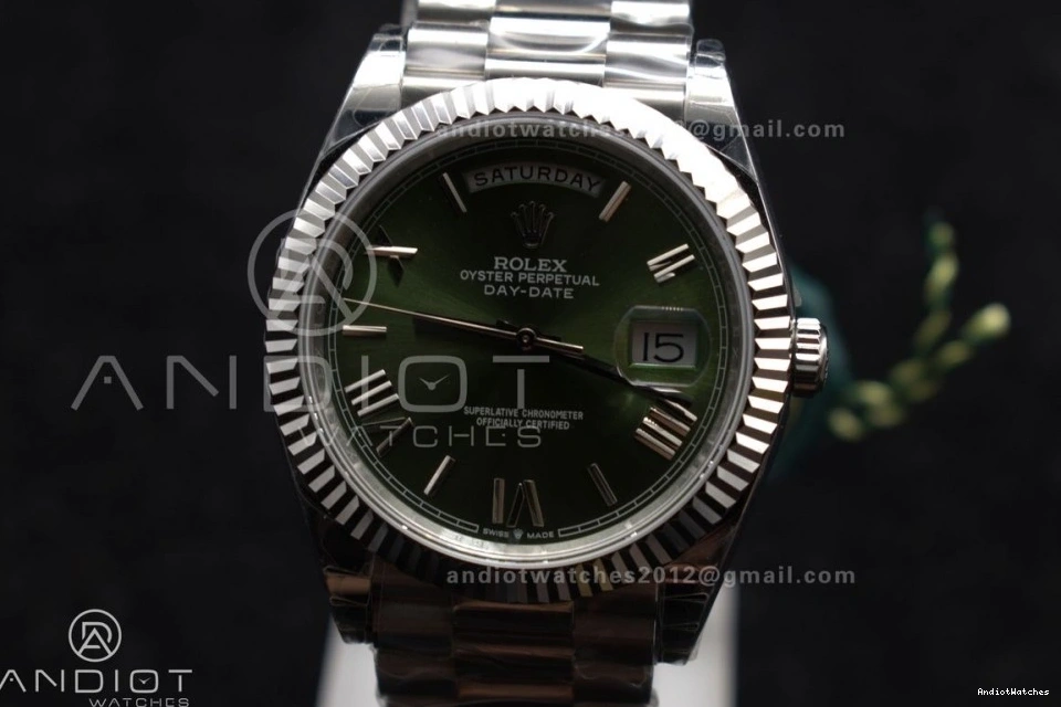 Weight DayDate Green on President 40 Gain SS A Bezel GSF 719 OdorResistant Dial Roman Bracelet 0412